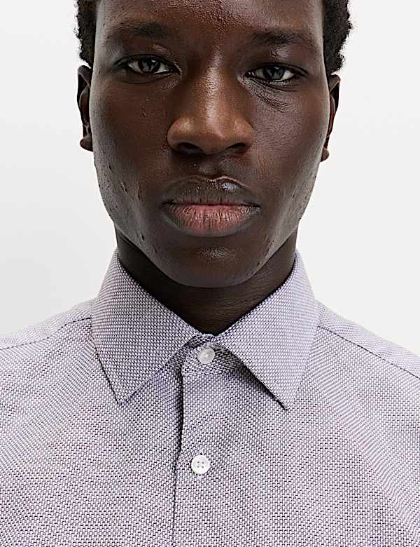 Regular Fit Luxury Pure Cotton Textured Shirt - IT