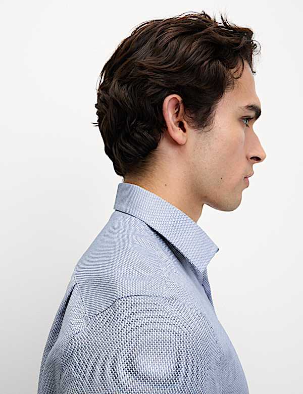 Regular Fit Luxury Pure Cotton Textured Shirt - VN