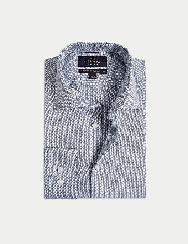 Regular Fit Luxury Pure Cotton Textured Shirt - PT