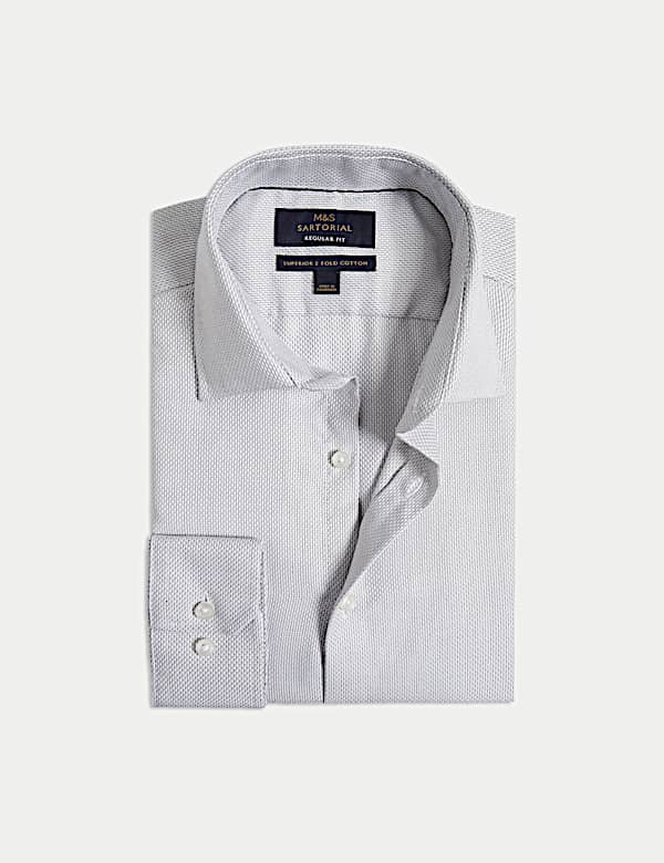 Regular Fit Luxury Pure Cotton Textured Shirt - LV