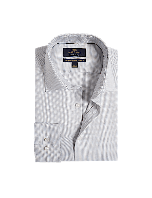 Regular Fit Luxury Pure Cotton Textured Shirt