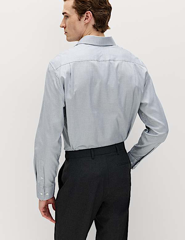 חולצה יוקרתית מכותנה טהורה בגזרה ישרה ובטקסטורה - IL