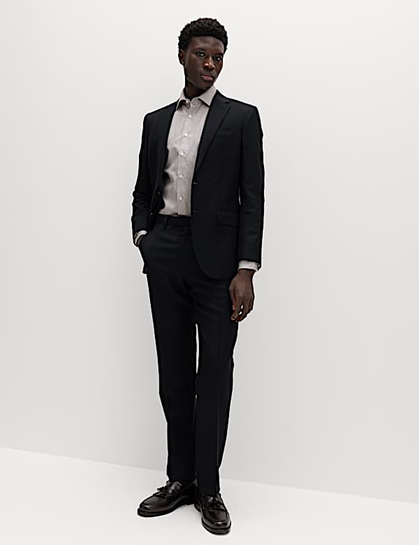 Luxury Cotton Easy Iron Slim Fit Textured Shirt - FI