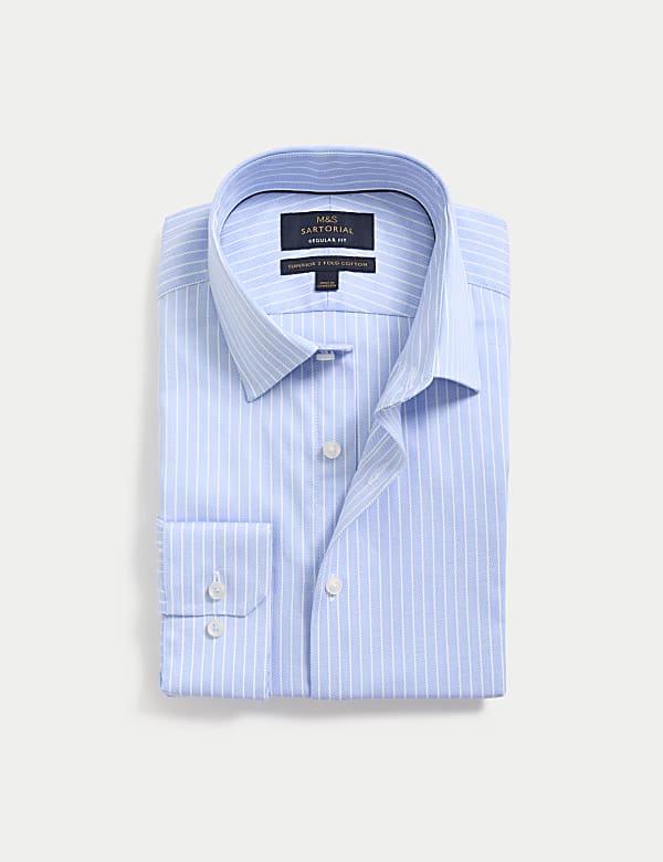 Camisa de rayas de ajuste estándar de algodón premium - US