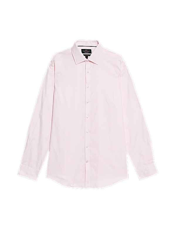 Regular Fit Luxury Pure Cotton Textured Shirt