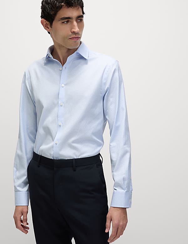 Regular Fit Luxury Pure Cotton Textured Shirt - JO