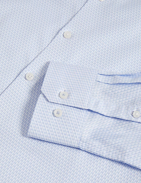 Slim Fit Luxury Pure Cotton Textured Shirt