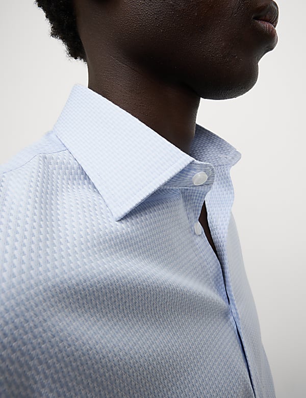 Slim Fit Luxury Pure Cotton Textured Shirt