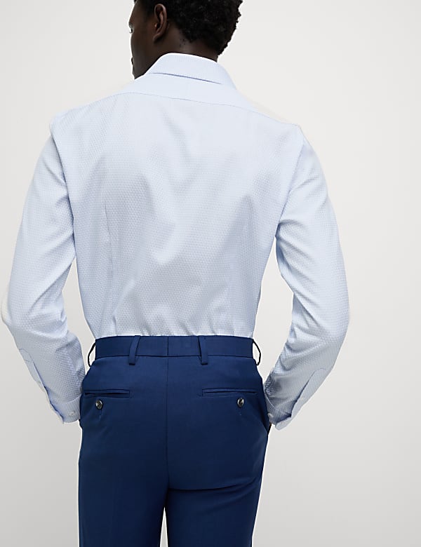 Slim Fit Luxury Pure Cotton Textured Shirt