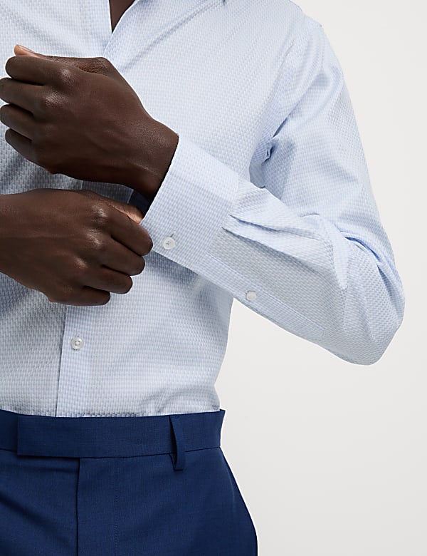 Slim Fit Luxury Pure Cotton Textured Shirt