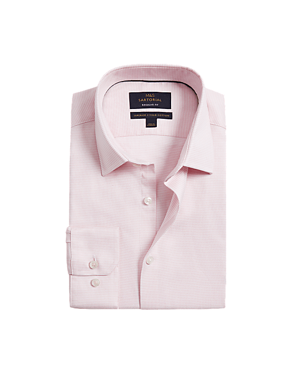 Regular Fit Luxury Pure Cotton Textured Shirt