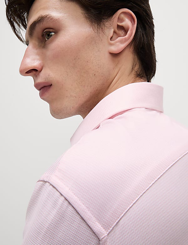 Tailored Fit Luxury Pure Cotton Textured Shirt - SE