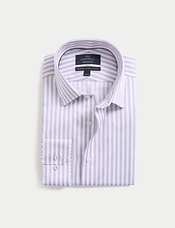 Regular Fit Luxury Cotton Bold Stripe Shirt - BG