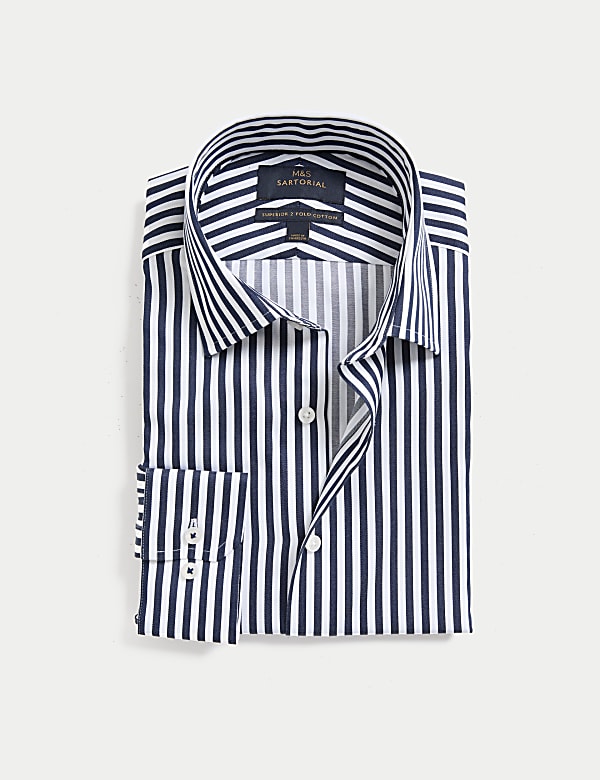 Slim Fit Luxury Cotton Bold Stripe Shirt - JO