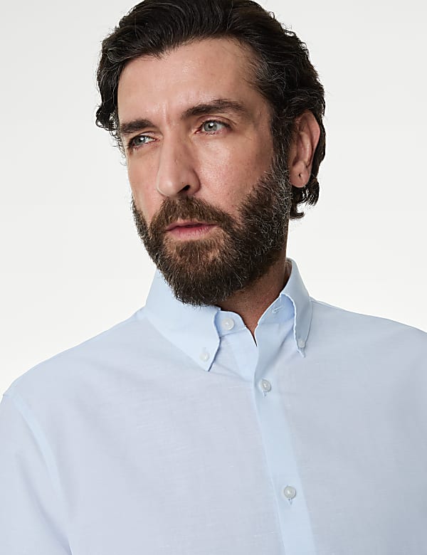 Regular Fit Luxury Linen Blend Weave Shirt