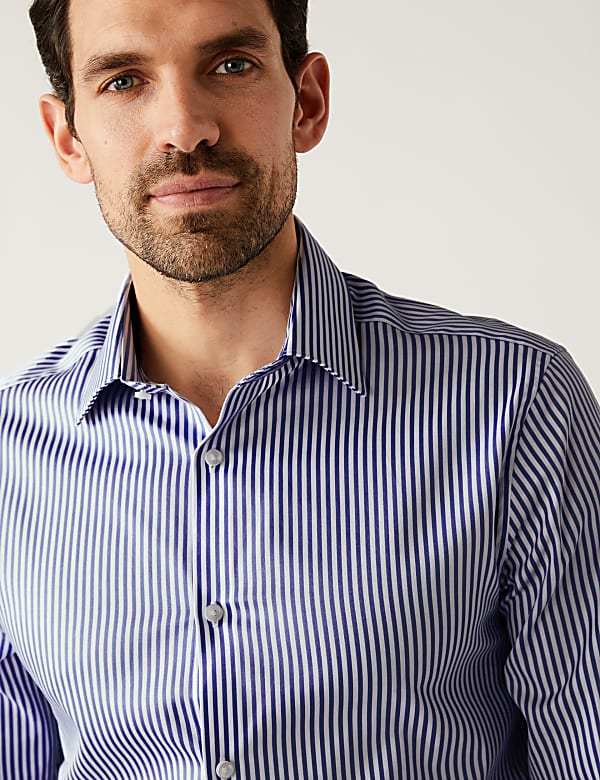 Slim Fit Pure Cotton Striped Shirt