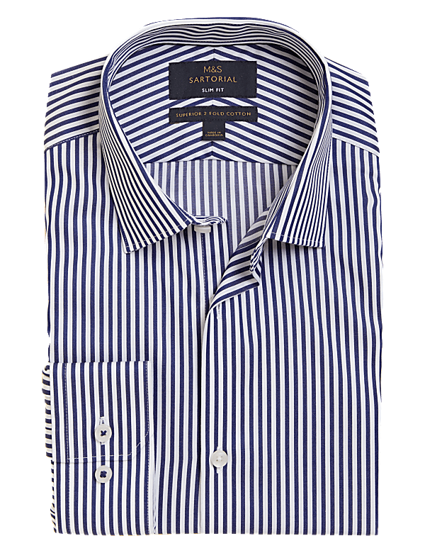 Slim Fit Pure Cotton Striped Shirt