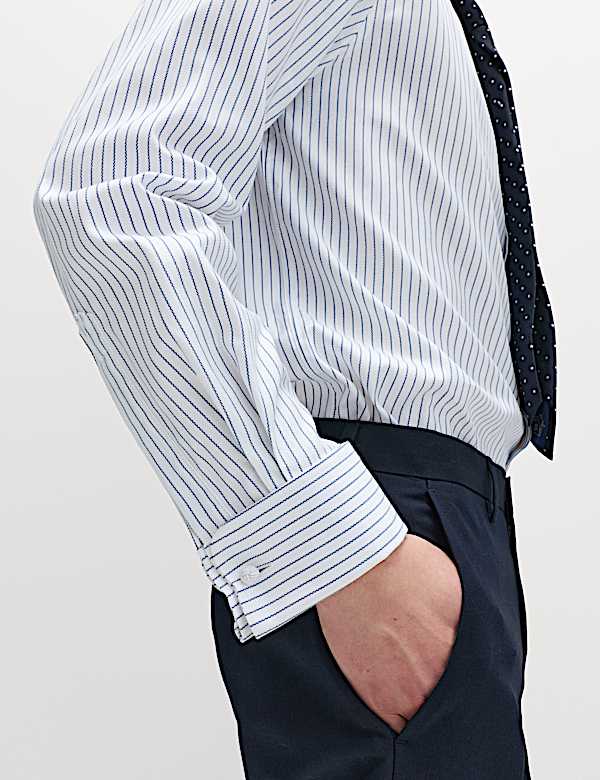 Regular Fit Luxury Pure Cotton Striped Shirt - VN
