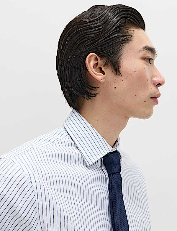 Chemise de luxe coupe slim 100 % coton &agrave; rayures - LU