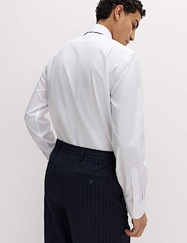 Slim Fit Pure Cotton Sateen Luxury Shirt - AU