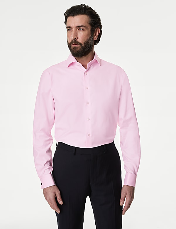 Regular Fit Luxury Cotton Double Cuff Twill Shirt