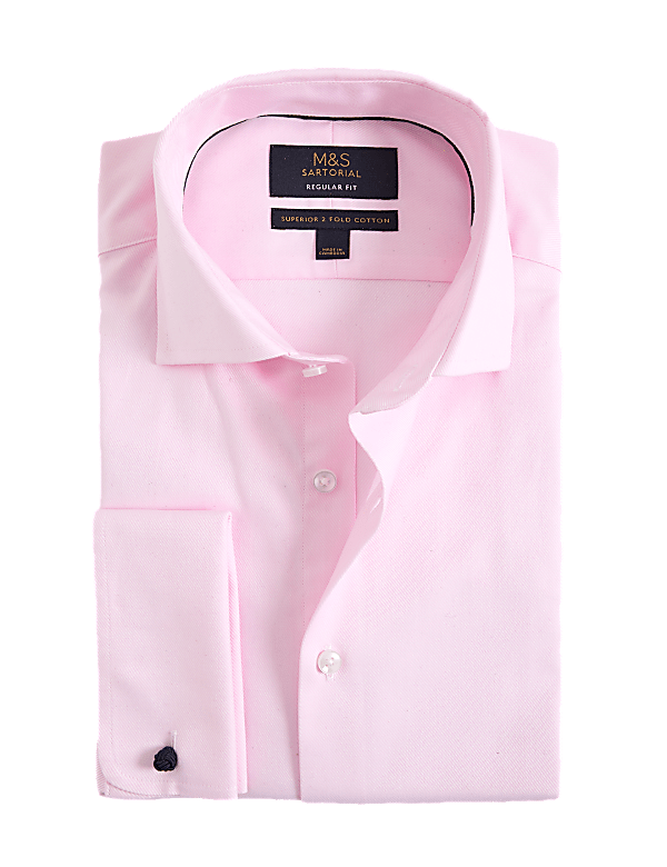 Regular Fit Luxury Cotton Double Cuff Twill Shirt