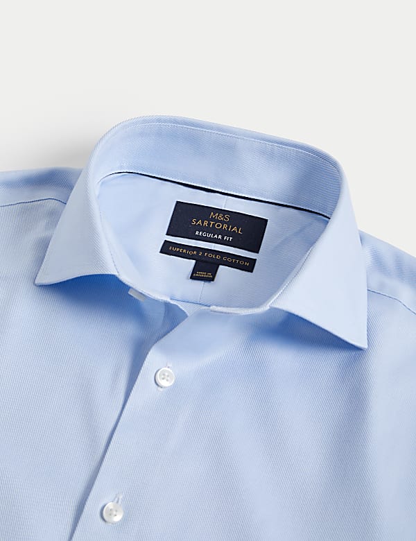 Regular Fit Luxury Cotton Double Cuff Twill Shirt