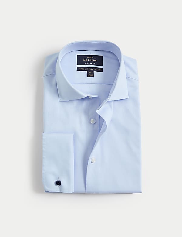 Regular Fit Luxury Cotton Double Cuff Twill Shirt - US