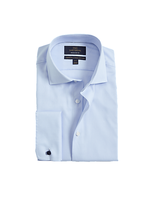 Regular Fit Luxury Cotton Double Cuff Twill Shirt