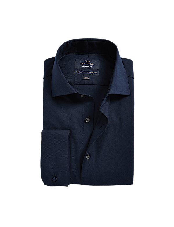 Regular Fit Luxury Cotton Double Cuff Twill Shirt