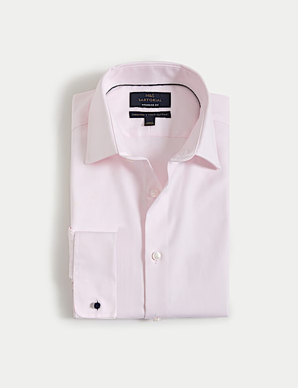 Regular Fit Luxury Cotton Double Cuff Twill Shirt
