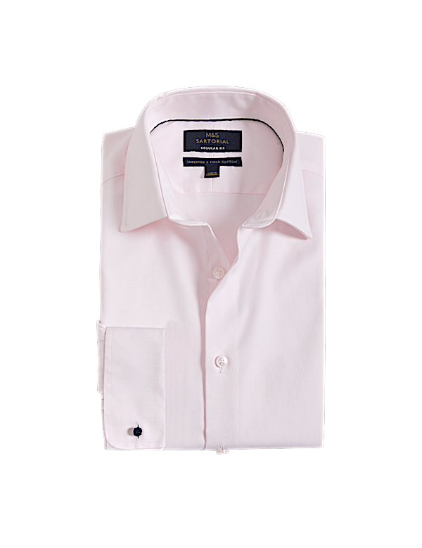 Regular Fit Luxury Cotton Double Cuff Twill Shirt