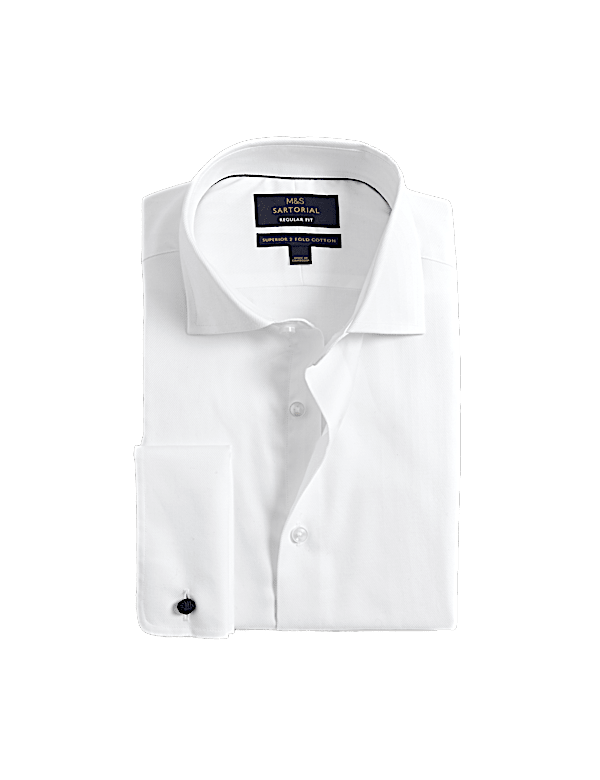 Regular Fit Luxury Cotton Double Cuff Twill Shirt