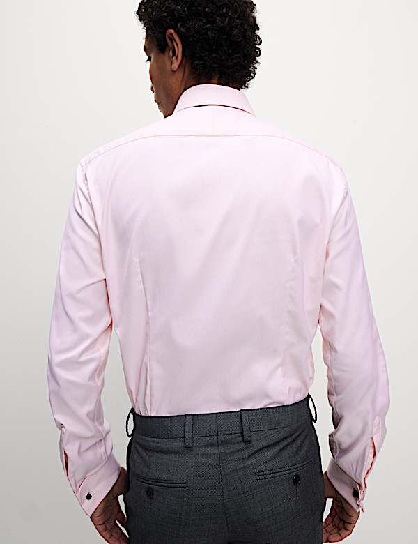 Slim Fit Luxury Cotton Double Cuff Twill Shirt - US