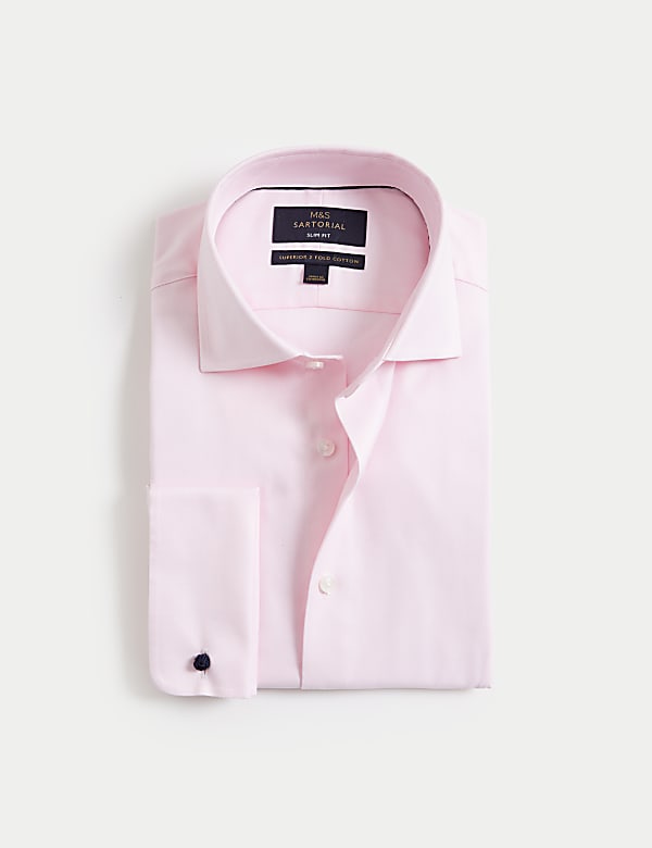 Slim Fit Luxury Cotton Double Cuff Twill Shirt - US