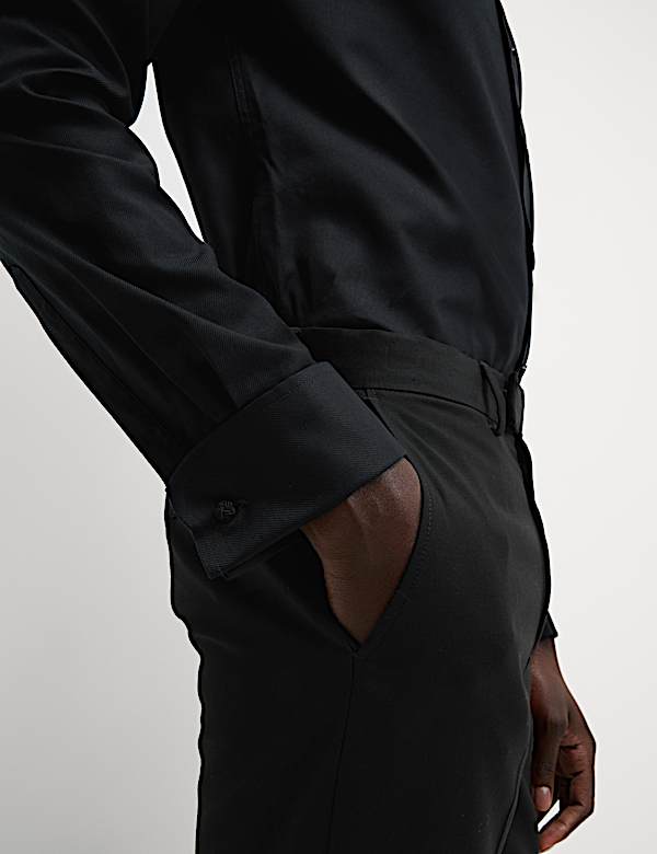 Slim Fit Luxury Cotton Double Cuff Twill Shirt - US