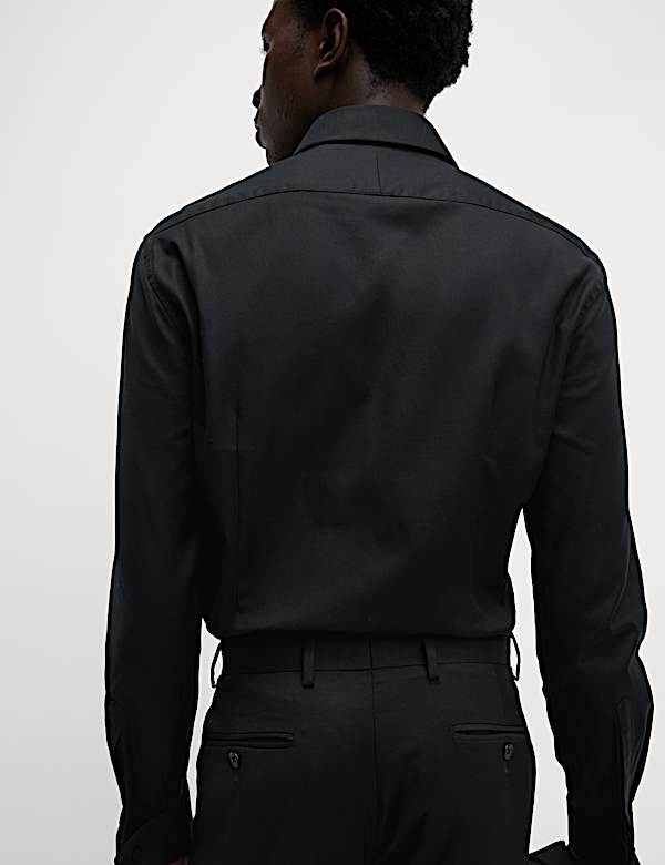 Slim Fit Luxury Cotton Double Cuff Twill Shirt - US