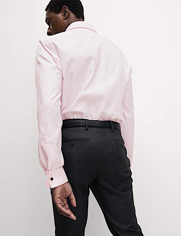 Tailored Fit Luxury Cotton Double Cuff Twill Shirt - FI