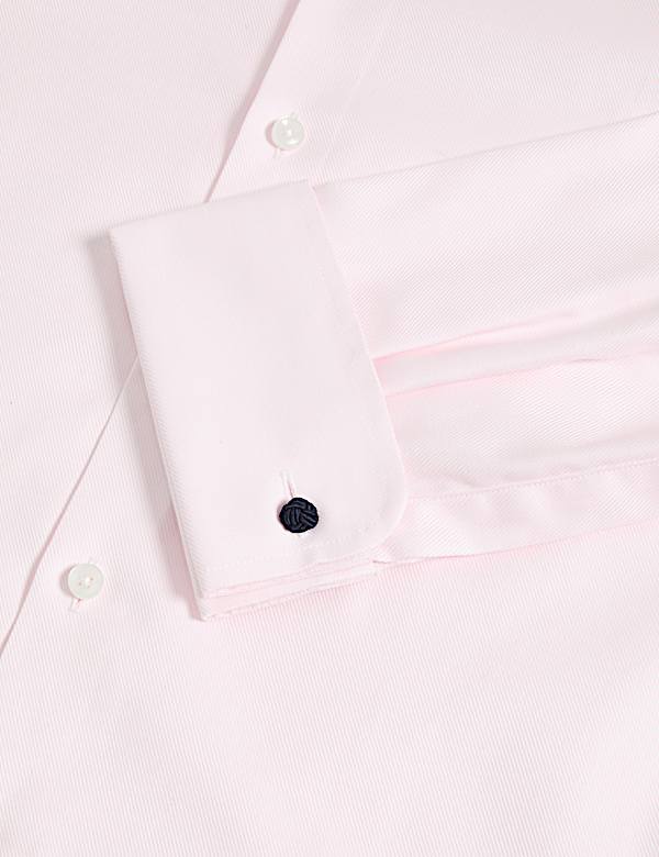 Tailored Fit Luxury Cotton Double Cuff Twill Shirt - US