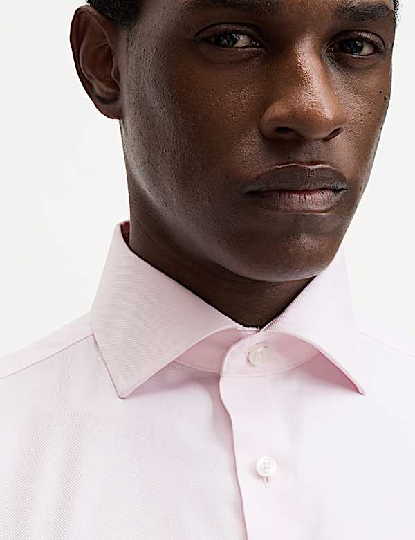 Tailored Fit Luxury Cotton Double Cuff Twill Shirt - US