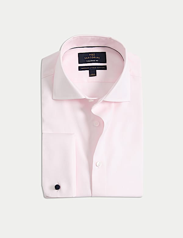 Tailored Fit Luxury Cotton Double Cuff Twill Shirt - US