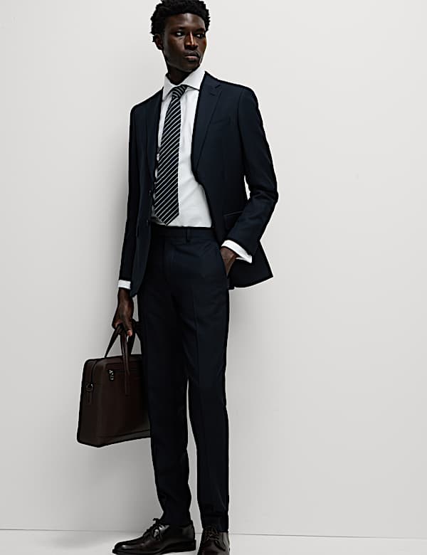 Camisa de sarga de corte sastre de algodón premium con puño doble - ES