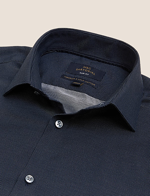 Slim Fit Pure Cotton Pin Dot Shirt
