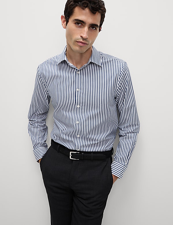 Regular Fit Luxury Cotton Striped Shirt - JP