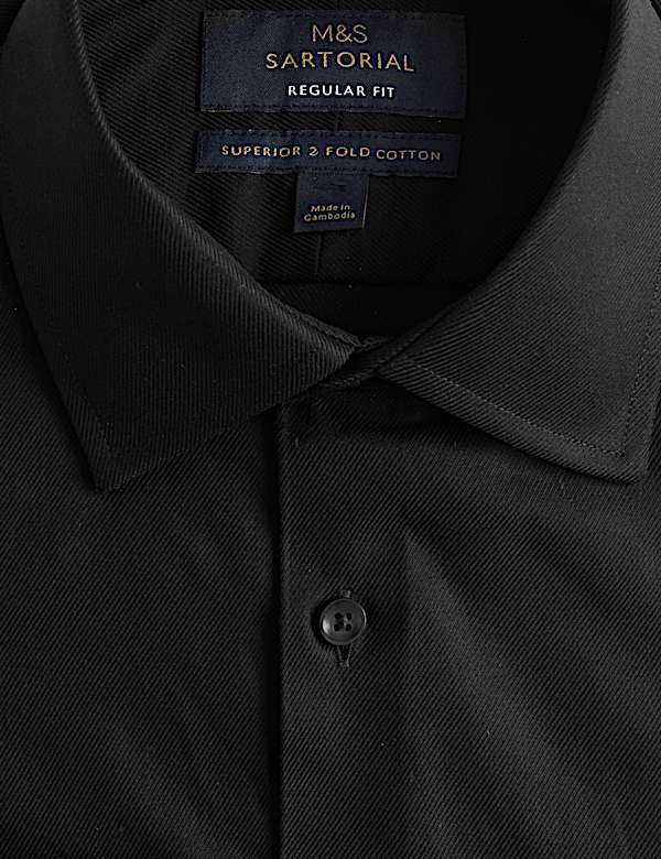 Chemise coupe standard en coton serg&eacute; de premi&egrave;re qualit&eacute; - BE