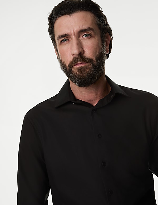 Chemise coupe standard en coton sergé de première qualité - LU