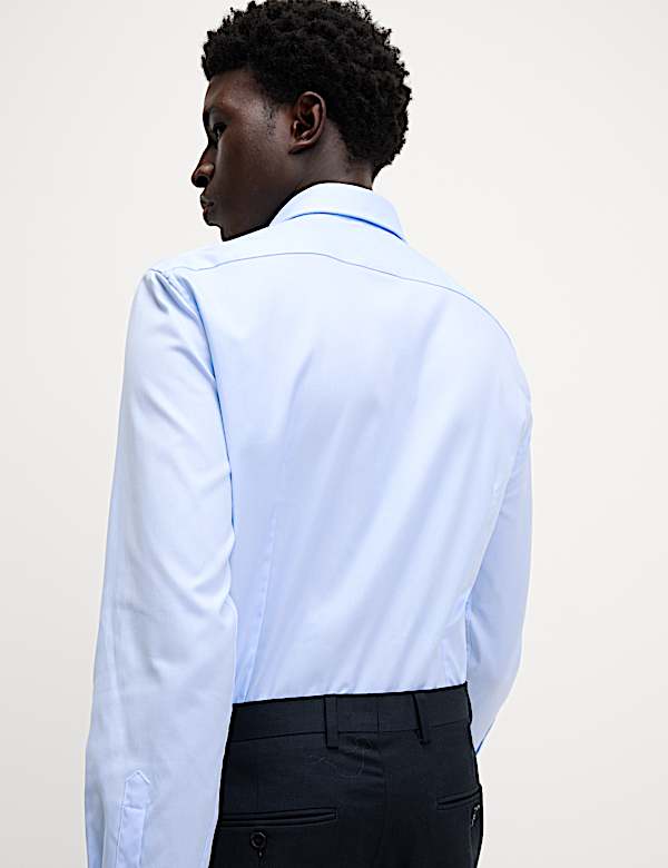 Chemise coupe cintrée en coton sergé de qualité supérieure - LU