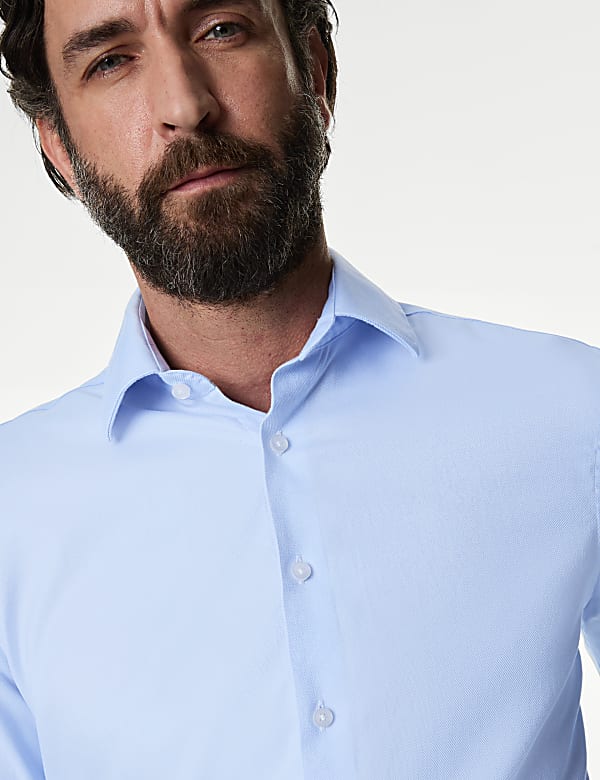 Chemise coupe cintrée en coton sergé de qualité supérieure - LU
