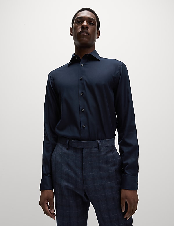 Slim Fit Luxury Cotton Twill Shirt