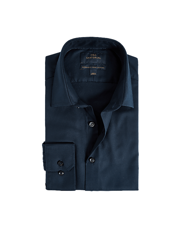 Slim Fit Luxury Cotton Twill Shirt